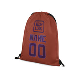Custom Coral Red Purple Drawstring Bag