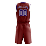 Custom Coral Red Light Purple Basketball Set