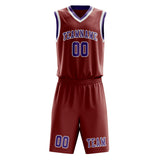 Custom Coral Red Light Purple Basketball Set