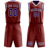 Custom Coral Red Light Purple Basketball Set