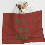 Custom Coral Red Emerald Green Pet Blanket