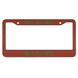 Custom Coral Red Emerald Green License Plate Frame