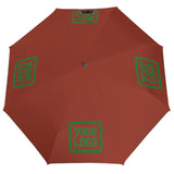 Custom Coral Red Emerald Green Automatic Umbrella