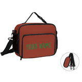 Custom Coral Red Emerald Green Lunch Bag