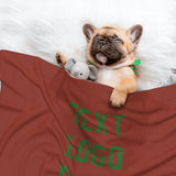 Custom Coral Red Emerald Green Pet Blanket