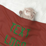 Custom Coral Red Emerald Green Pet Blanket