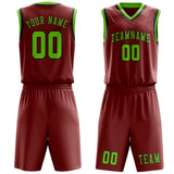 Custom Coral Red Emerald Green Basketball Set