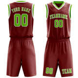Custom Coral Red Emerald Green Basketball Set