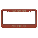 Custom Coral Red Light Khaki License Plate Frame