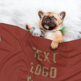 Custom Coral Red Light Khaki Pet Blanket