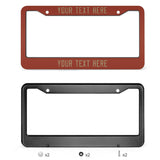 Custom Coral Red Light Khaki License Plate Frame