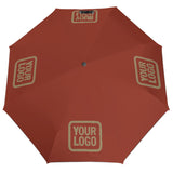 Custom Coral Red Light Khaki Automatic Umbrella