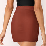 Custom Coral Red Light Khaki A-Line Skort