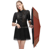 Custom Coral Red Light Khaki Automatic Umbrella