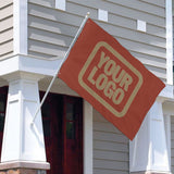 Custom Coral Red Light Khaki Flag