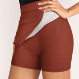 Custom Coral Red Light Khaki A-Line Skort