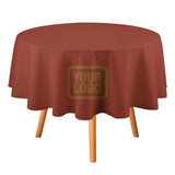 Custom Coral Red Khaki Round Table Cloth
