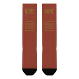 Custom Coral Red Khaki Knee-High Sock