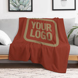 Custom Coral Red Light Khaki Blanket