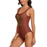 Custom Coral Red Khaki Swimsuit