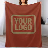 Custom Coral Red Light Khaki Blanket