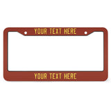Custom Coral Red Light Yellow License Plate Frame