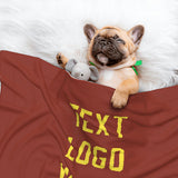 Custom Coral Red Light Yellow Pet Blanket