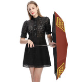 Custom Coral Red Light Yellow Automatic Umbrella