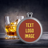 Custom Coral Red Light Yellow Hip Flask