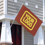 Custom Coral Red Light Yellow Flag