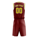 Custom Coral Red Light Yellow Basketball Set