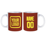 Custom Coral Red Light Yellow Mug