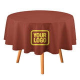Custom Coral Red Light Yellow Round Table Cloth