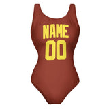 Custom Coral Red Light Yellow Swimsuit