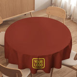 Custom Coral Red Light Yellow Round Table Cloth