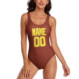 Custom Coral Red Light Yellow Swimsuit