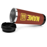 Custom Coral Red Light Yellow Stainless Steel Water Cup