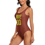 Custom Coral Red Light Yellow Swimsuit