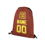 Custom Coral Red Light Yellow Drawstring Bag