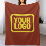 Custom Coral Red Light Yellow Blanket