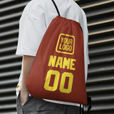 Custom Coral Red Light Yellow Drawstring Bag