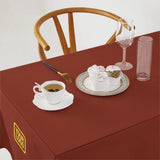 Custom Coral Red Light Yellow Square Table Cloth
