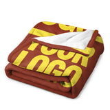 Custom Coral Red Light Yellow Blanket