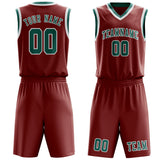 Custom Coral Red Blue Green Basketball Set