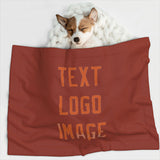 Custom Coral Red Orange Pet Blanket