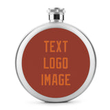 Custom Coral Red Orange Hip Flask