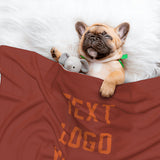 Custom Coral Red Orange Pet Blanket