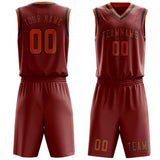 Custom Coral Red Orange Basketball Set