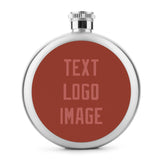 Custom Coral Red Copper Rose Hip Flask