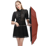 Custom Coral Red Copper Rose Automatic Umbrella